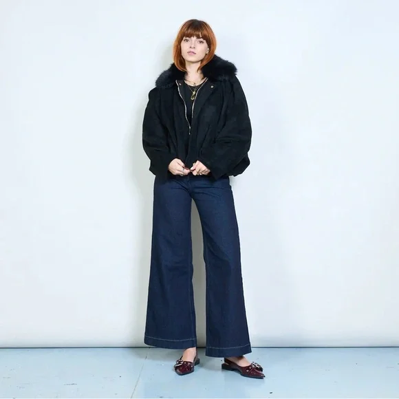 Olive Green Faux Fur Collar Jacket - Picture 2 of 8